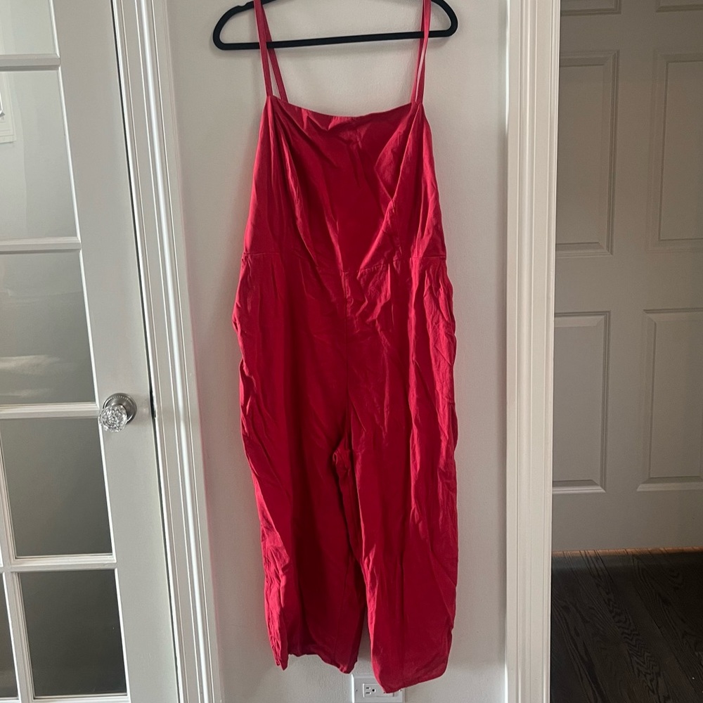 Old Navy Red Spaghetti Strap Jumpsuit